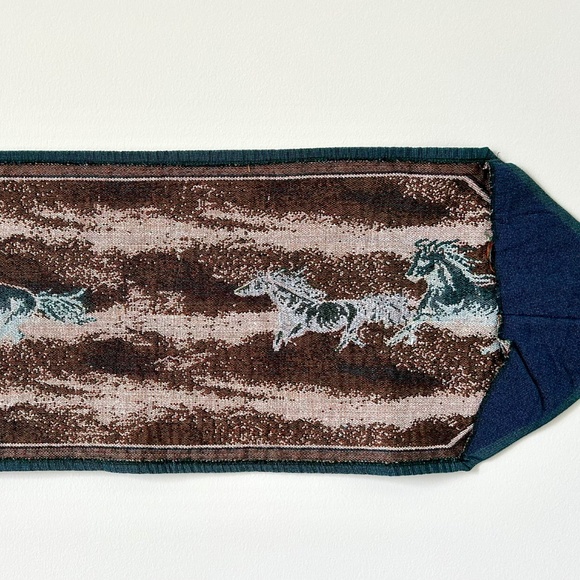 Vintage Running Horses Tapestry Table Runner 52" Long Western Table Topper - Picture 7 of 8